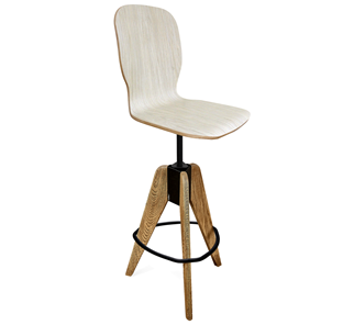 Барный стул SHT-ST15-1/S92 (дуб выбеленный/брашированный коричневый/черный муар) в Урае