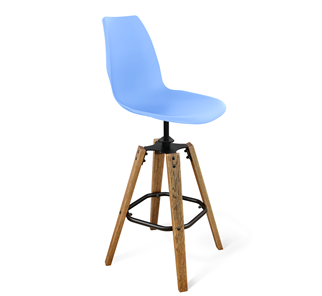 Барный стул SHT-ST29/S93 (голубой pan 278/брашированный коричневый/черный муар) в Нижневартовске