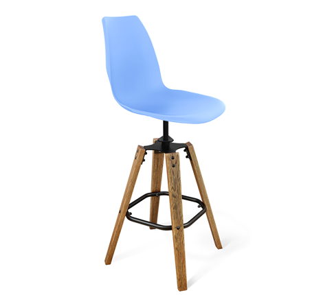 Барный стул SHT-ST29/S93 (голубой pan 278/брашированный коричневый/черный муар) в Лангепасе - изображение