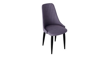 Обеденный стул Франк (конус) исп2 (Черный матовый/Микровелюр Фиолетовый) в Нягани
