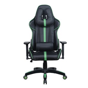 Кресло компьютерное Brabix GT Carbon GM-120 (две подушки, экокожа, черное/зеленое) 531929 в Пыть-Яхе