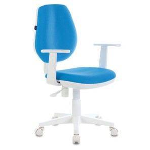 Кресло Brabix Fancy MG-201W (с подлокотниками, пластик белый, голубое) 532411 в Лангепасе
