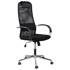 Кресло офисное Brabix Premium Pilot EX-610 CH (хром, ткань-сетка, черное) 532417 в Югорске