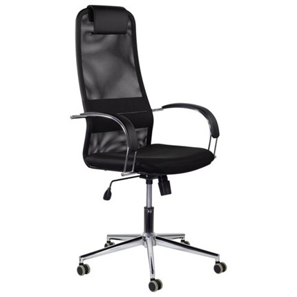 Кресло офисное Brabix Premium Pilot EX-610 CH (хром, ткань-сетка, черное) 532417 в Нягани - изображение