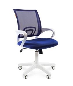 Кресло офисное CHAIRMAN 696 white, ткань, цвет синий в Сургуте