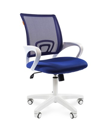 Кресло офисное CHAIRMAN 696 white, ткань, цвет синий в Югорске - изображение