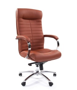 Кресло CHAIRMAN 480 Экокожа Terra 111 (коричневая) в Сургуте