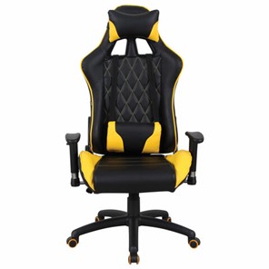 Кресло компьютерное Brabix GT Master GM-110 (две подушки, экокожа, черное/желтое) 531927 в Лангепасе