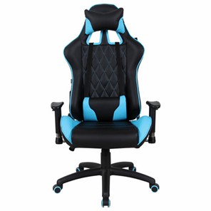 Кресло Brabix GT Master GM-110 (две подушки, экокожа, черное/голубое) 531928 в Урае