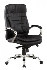 Кресло компьютерное ДамОфис J 9031-1 экокожа /хром, черный в Сургуте
