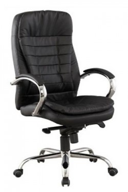 Кресло компьютерное J 9031-1 экокожа /хром, черный в Урае - изображение