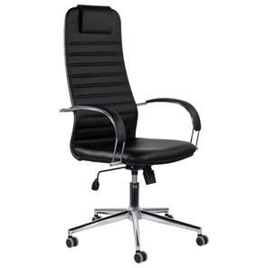 Кресло компьютерное Brabix Premium Pilot EX-610 CH (хром, кожзам, черное) 532418 в Нижневартовске
