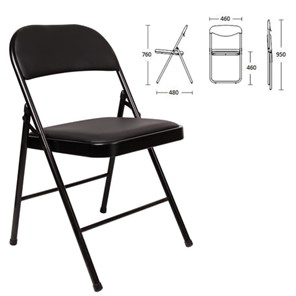 Офисный стул складной Brabix Golf Plus CF-003 Комфорт (черный каркас, кожзам черный) 531566 в Урае