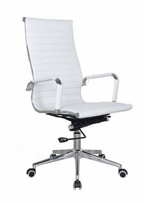 Офисное кресло В108 экокожа / хром, White ( белый) в Когалыме