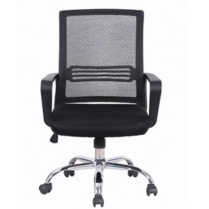 Кресло компьютерное Brabix Daily MG-317 (с подлокотниками, хром, черное) 531833 в Нягани
