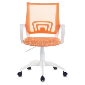 Кресло Brabix Fly MG-396W (с подлокотниками, пластик белый, сетка, оранжевое с рисунком "Giraffe") 532402 в Когалыме - предосмотр 2