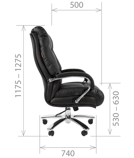 Кресло компьютерное CHAIRMAN 405 черное нат.кожа/экокожа в Лангепасе - изображение 4