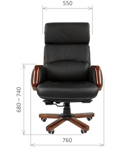 Кресло компьютерное CHAIRMAN 417 кожа черная в Лангепасе - предосмотр 1