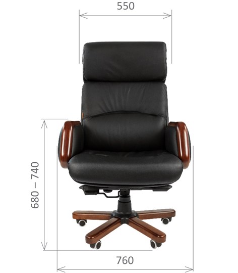 Кресло компьютерное CHAIRMAN 417 кожа черная в Сургуте - изображение 1
