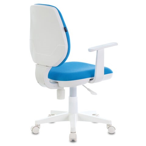 Кресло Brabix Fancy MG-201W (с подлокотниками, пластик белый, голубое) 532411 в Нягани - изображение 3