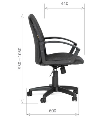Компьютерное кресло CHAIRMAN 681 Ткань C-3 черное в Урае - изображение 2