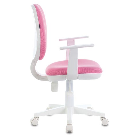 Кресло компьютерное Brabix Fancy MG-201W (с подлокотниками, пластик белый, розовое) 532409 в Нягани - изображение 1