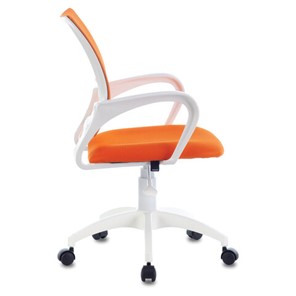 Кресло компьютерное Brabix Fly MG-396W (с подлокотниками, пластик белый, сетка, оранжевое) 532401 в Лангепасе - предосмотр 2