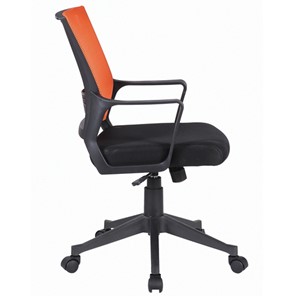Кресло компьютерное Brabix Balance MG-320 (с подлокотниками, комбинированное черное/оранжевое) 531832 в Урае - предосмотр 1
