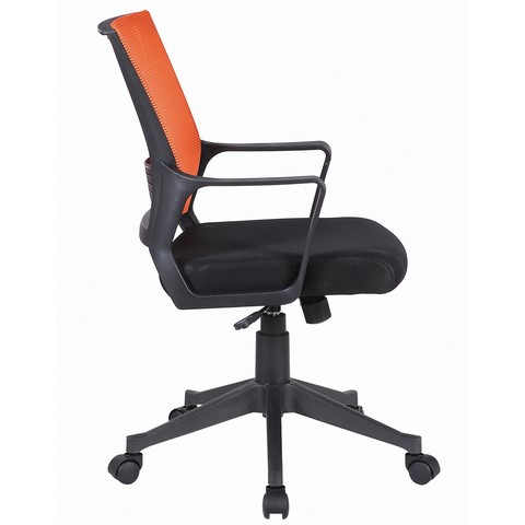 Кресло компьютерное Brabix Balance MG-320 (с подлокотниками, комбинированное черное/оранжевое) 531832 в Урае - изображение 1