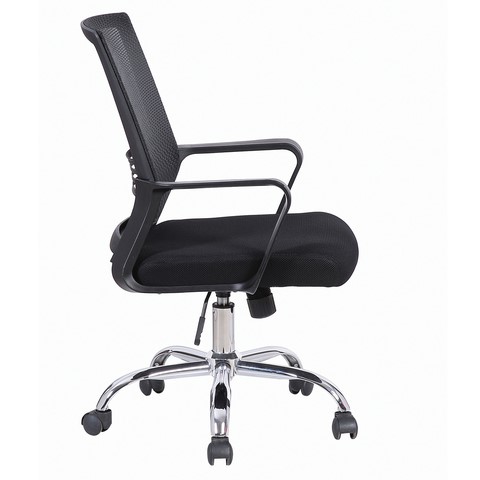 Кресло компьютерное Brabix Daily MG-317 (с подлокотниками, хром, черное) 531833 в Пыть-Яхе - изображение 1