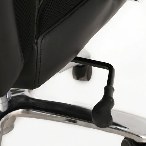 Компьютерное кресло Brabix Premium Bomer HD-007 (рециклированная кожа, хром, черное) 531939 в Ханты-Мансийске - изображение 5