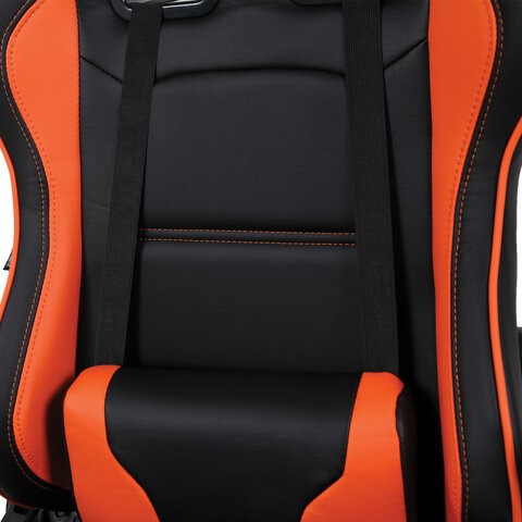 Кресло офисное Brabix GT Racer GM-100 (две подушки, экокожа, черное/оранжевое) 531925 в Лангепасе - изображение 6