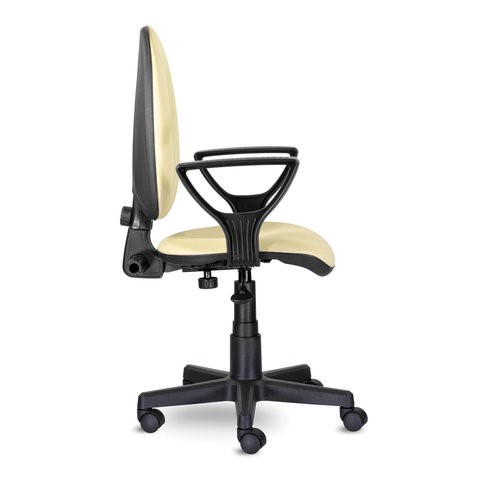 Офисное кресло Brabix Prestige Ergo MG-311 (регулируемая эргономичная спинка, кожзам, бежевое) 531878 в Когалыме - изображение 1