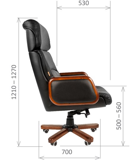 Кресло компьютерное CHAIRMAN 417 кожа черная в Нефтеюганске - изображение 2