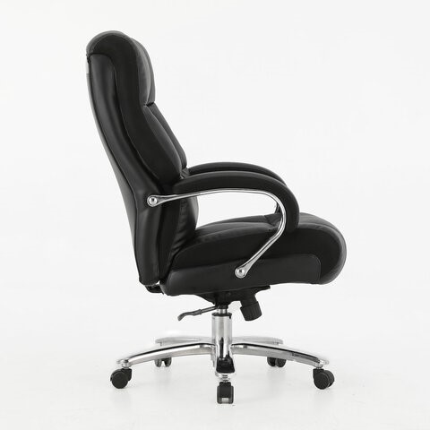 Компьютерное кресло Brabix Premium Bomer HD-007 (рециклированная кожа, хром, черное) 531939 в Лангепасе - изображение 1