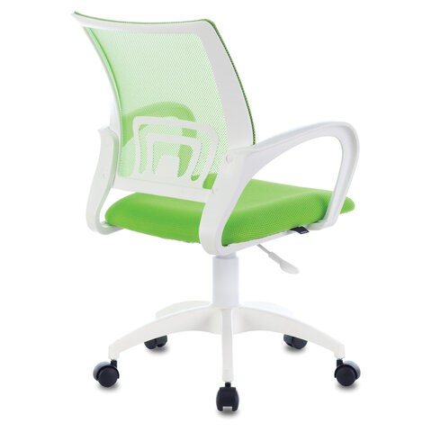 Кресло офисное Brabix Fly MG-396W (с подлокотниками, пластик белый, сетка, салатовое) 532403 в Когалыме - изображение 2