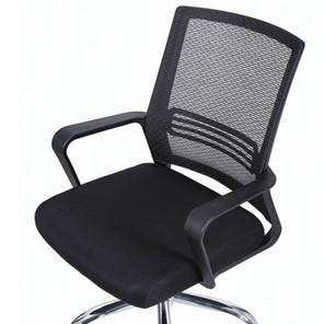 Кресло компьютерное Brabix Daily MG-317 (с подлокотниками, хром, черное) 531833 в Пыть-Яхе - предосмотр 5