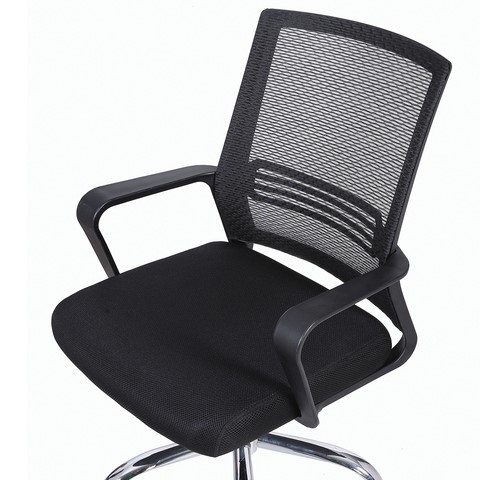 Кресло компьютерное Brabix Daily MG-317 (с подлокотниками, хром, черное) 531833 в Нягани - изображение 5