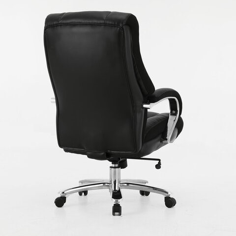 Компьютерное кресло Brabix Premium Bomer HD-007 (рециклированная кожа, хром, черное) 531939 в Ханты-Мансийске - изображение 2