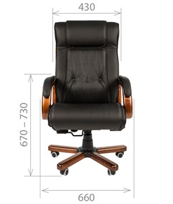 Офисное кресло CHAIRMAN 653 кожа черная в Лангепасе - предосмотр 1