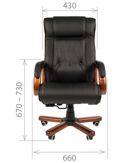 Офисное кресло CHAIRMAN 653 кожа черная в Урае - изображение 1