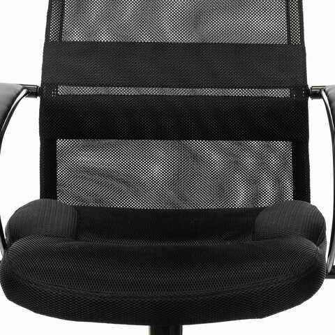 Кресло Brabix Premium Stalker EX-608 PL (ткань-сетка/кожзам, черное) 532090 в Лангепасе - изображение 6