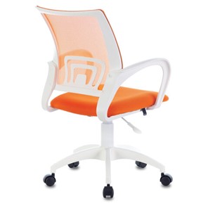 Кресло компьютерное Brabix Fly MG-396W (с подлокотниками, пластик белый, сетка, оранжевое) 532401 в Лангепасе - предосмотр 3