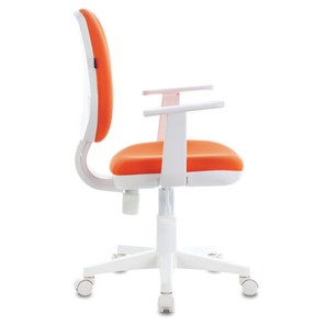 Компьютерное кресло Brabix Fancy MG-201W (с подлокотниками, пластик белый, оранжевое) 532410 в Лангепасе - предосмотр 1