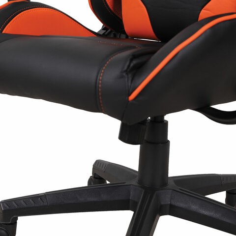 Кресло офисное Brabix GT Racer GM-100 (две подушки, экокожа, черное/оранжевое) 531925 в Лангепасе - изображение 10