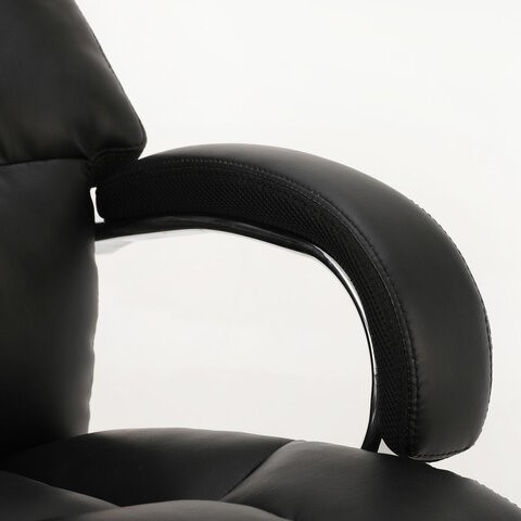 Компьютерное кресло Brabix Premium Bomer HD-007 (рециклированная кожа, хром, черное) 531939 в Урае - изображение 4