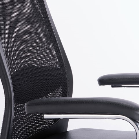 Офисное кресло Brabix Flight EX-540 (хром, экокожа, сетка, черное) 531850 в Когалыме - изображение 8