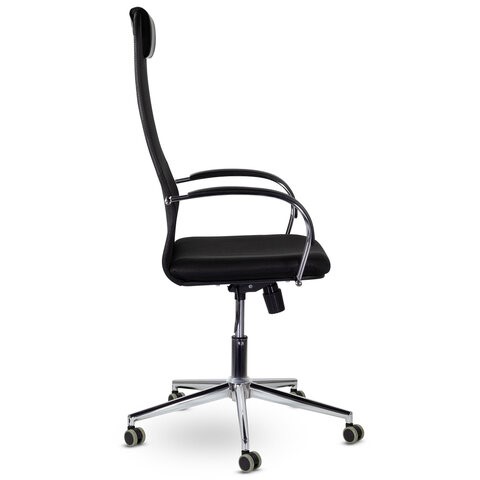 Кресло офисное Brabix Premium Pilot EX-610 CH (хром, ткань-сетка, черное) 532417 в Пыть-Яхе - изображение 1