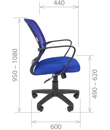 Офисное кресло CHAIRMAN 698 black TW-05, ткань, цвет синий в Когалыме - изображение 2