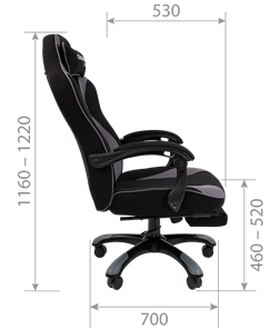 Игровое кресло CHAIRMAN GAME 35 с выдвижной подставкой для ног Ткань черная / Ткань оранжевая в Когалыме - предосмотр 6